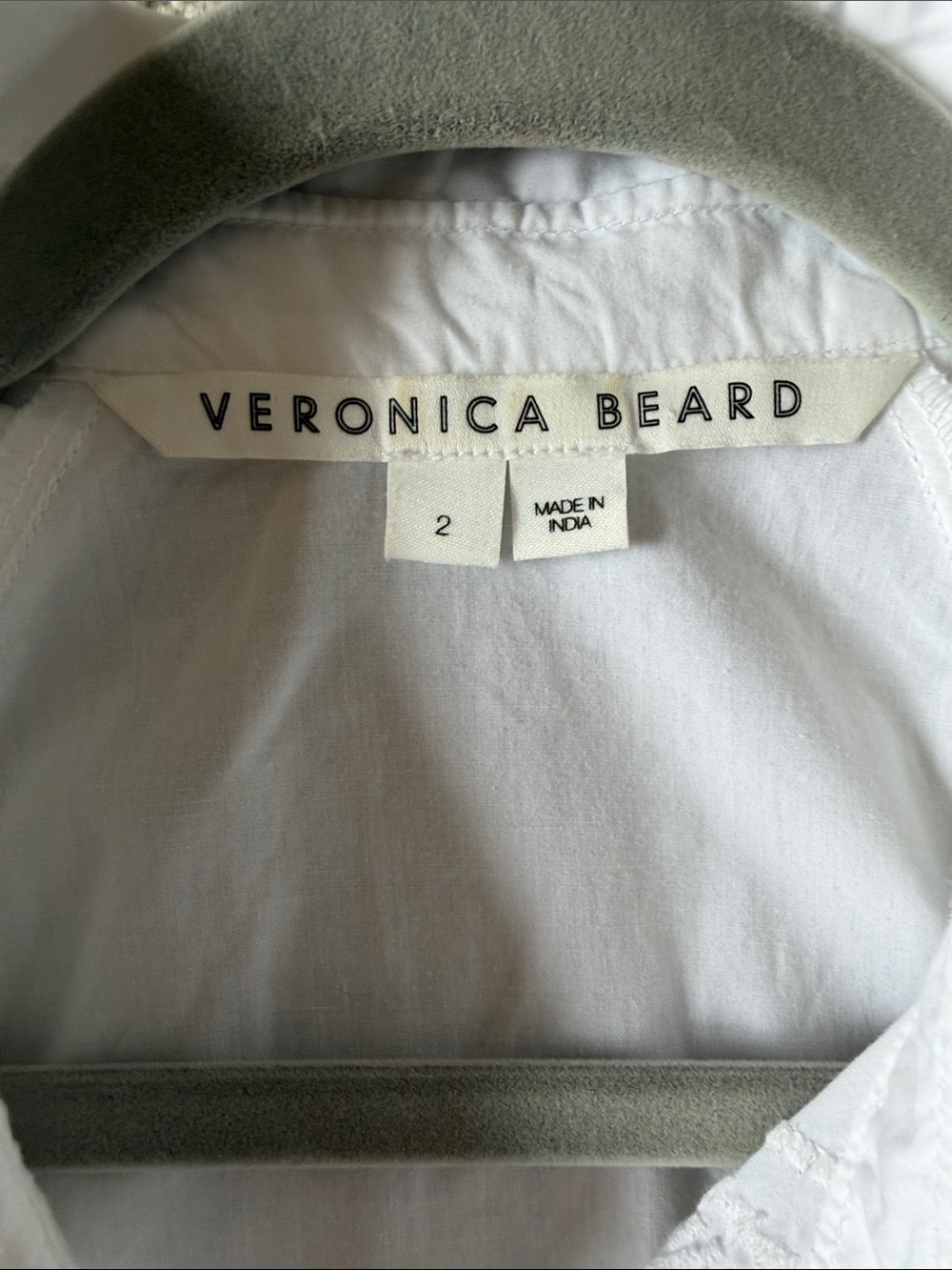 VERONICA BEARD White Lilah Eyelet Button Down Top Size 2 - Picture 6 of 10